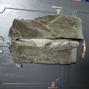 Olive Hooded Teddy Vest